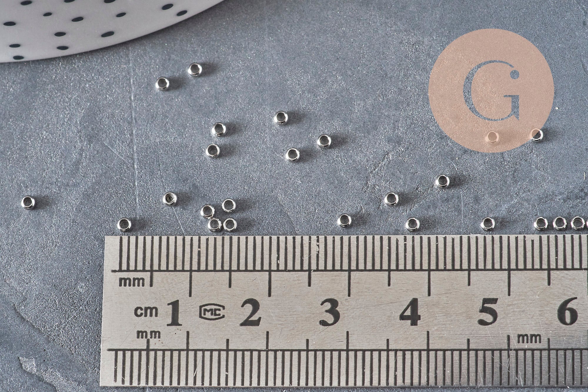Crimp Beads Washer Round 316 Stainless Steel Platinum 1.9mm, x50 (G11210)