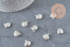 304 stainless steel silver-plated shell charm 14mm, x1