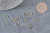 Anneaux fermés ronds acier 304 inoxydable doré 7mm/0.8mm, x10 (G11230)