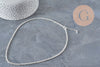 Collar cadena de eslabones forzados de acero inoxidable plateado 4mm/45.5cm + extensión, x1 VÁLIDO