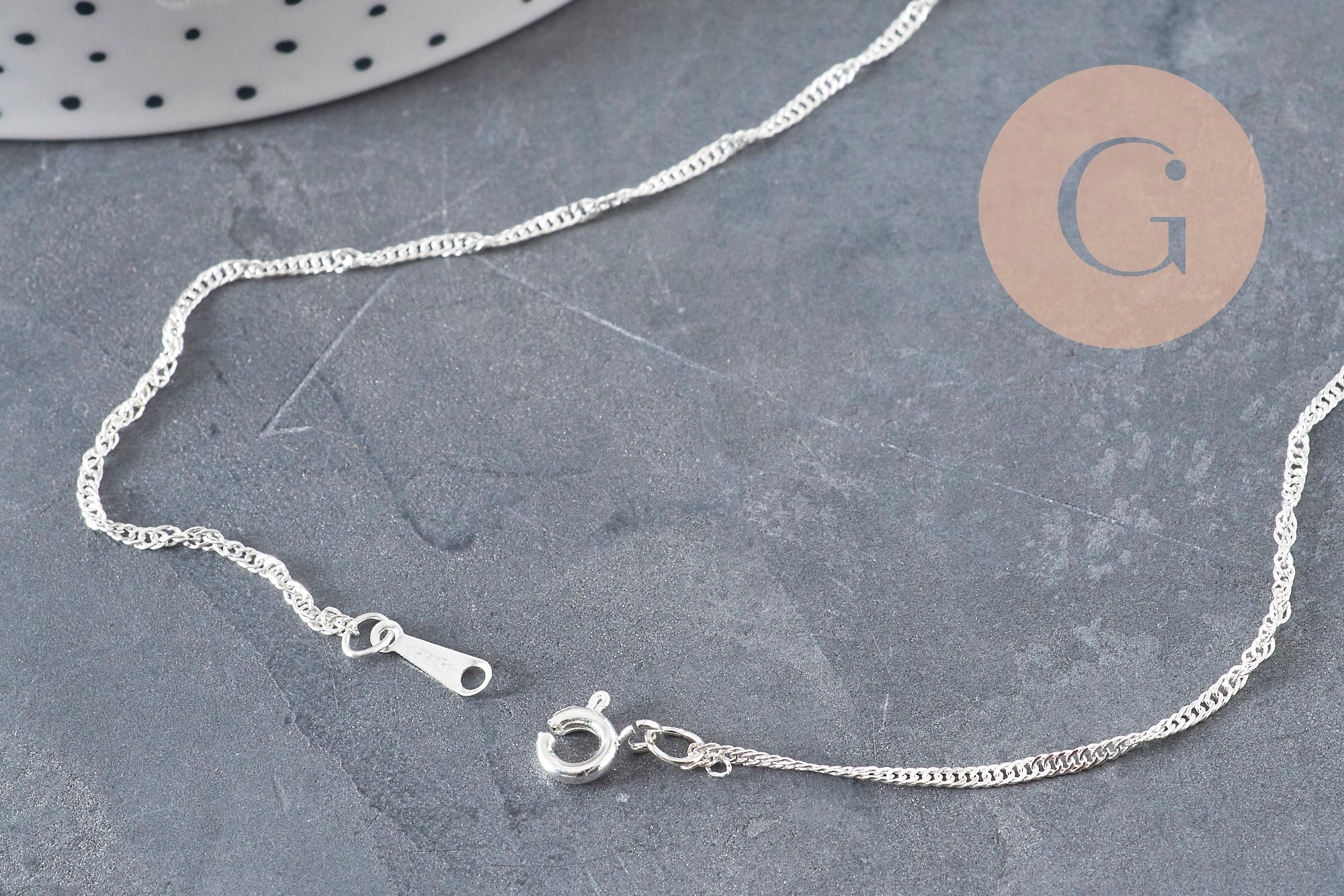 Necklace Singapore Chain Stainless Steel Silver 2mm/43cm, x1 VALID
