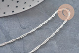 Necklace Singapore Chain Stainless Steel Silver 2mm/43cm, x1 VALID