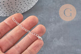 Cadena de extensión con cierre de acero inoxidable plateado de 62mm, x1 VÁLIDO