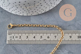 Collier Chaine rolo acier 304 inoxydable doré PVD 4mm/45cm, x1 (G11220)