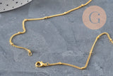 Satellite chain necklace iron & gilded brass 81.5cm, x1 VALID