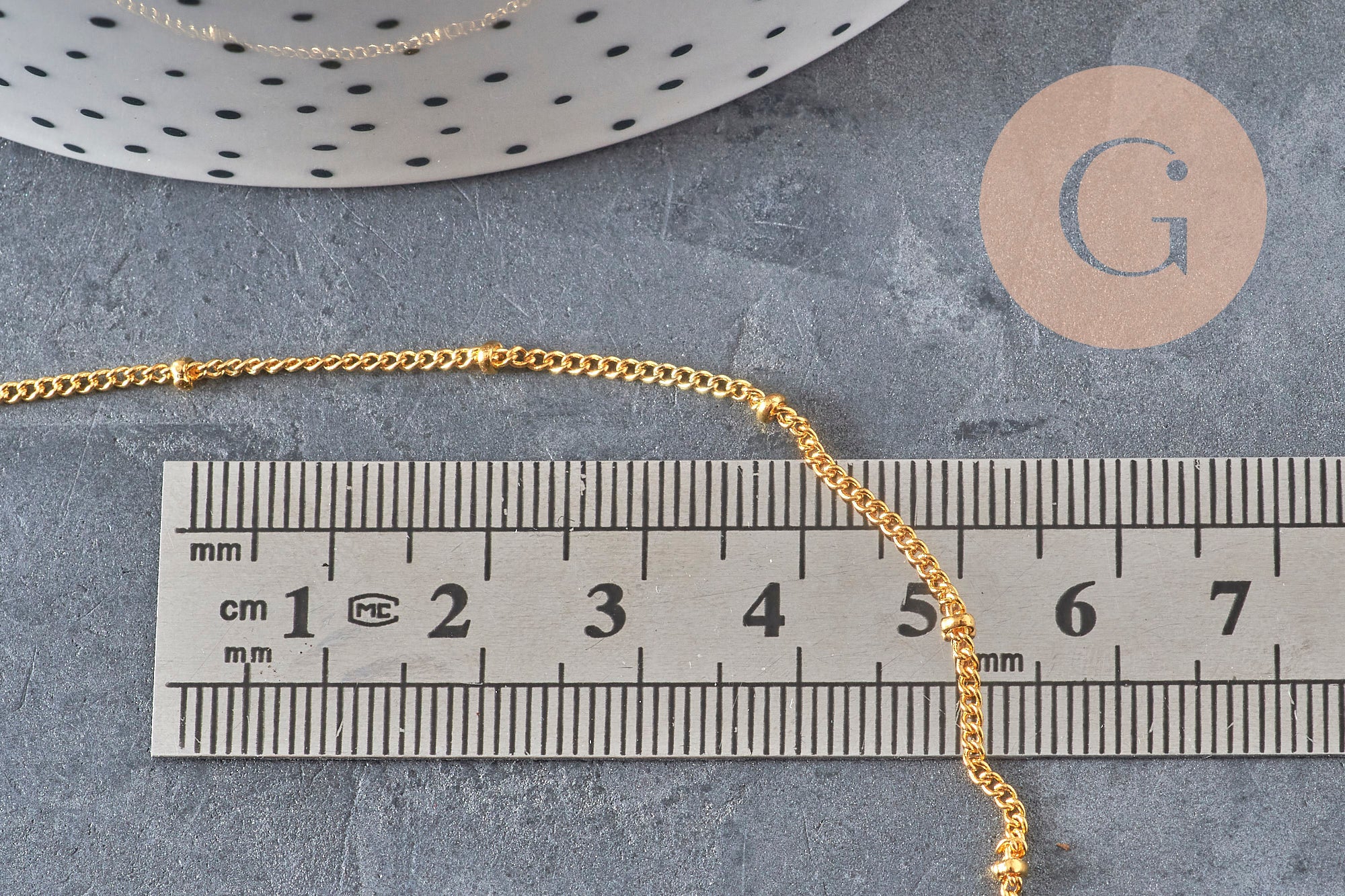 Satellite chain necklace iron & gilded brass 81.5cm, x1 VALID