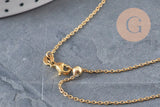 Collier chaine réglable forçat acier 304 inoxydable doré IP 2mm/51cm, x1 (G11257)