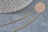 Collier chaine réglable forçat acier 304 inoxydable doré IP 2mm/51cm, x1 (G11257)