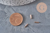 Puntas para cordón de acero inoxidable oro rosa IP 7x1.6mm, x10 VÁLIDO