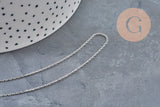 Chain, flat platinum stainless steel curb, 1.5mm, x1 meter VALIDATED