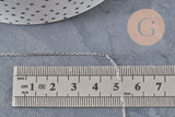 Chain, flat platinum stainless steel curb, 1.5mm, x1 meter VALIDATED