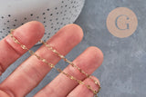 Textured IP gold plated 304 stainless steel fancy chain 4mm, x1 meter VALID