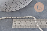 Silver-plated 304 stainless steel rope chain, 4.5mm, x1 meter VALID
