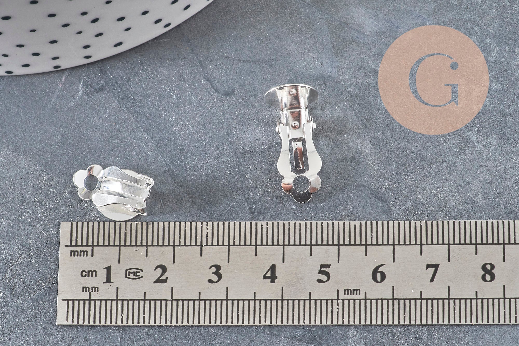 Supports boucles d'oreilles à clip acier 304 inoxydable argenté 16mm, x10 (G11175)