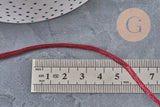 Cordón cola de ratón poliéster burdeos 2mm, x5 metros VÁLIDO