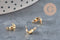 Conector de cadena de bolas de acero dorado con orificio de 7,5 mm/3 mm, x10 (G2092)