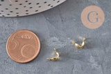 gold steel ball chain connector with 7.5mm/3mm hole, x10 (G2092)