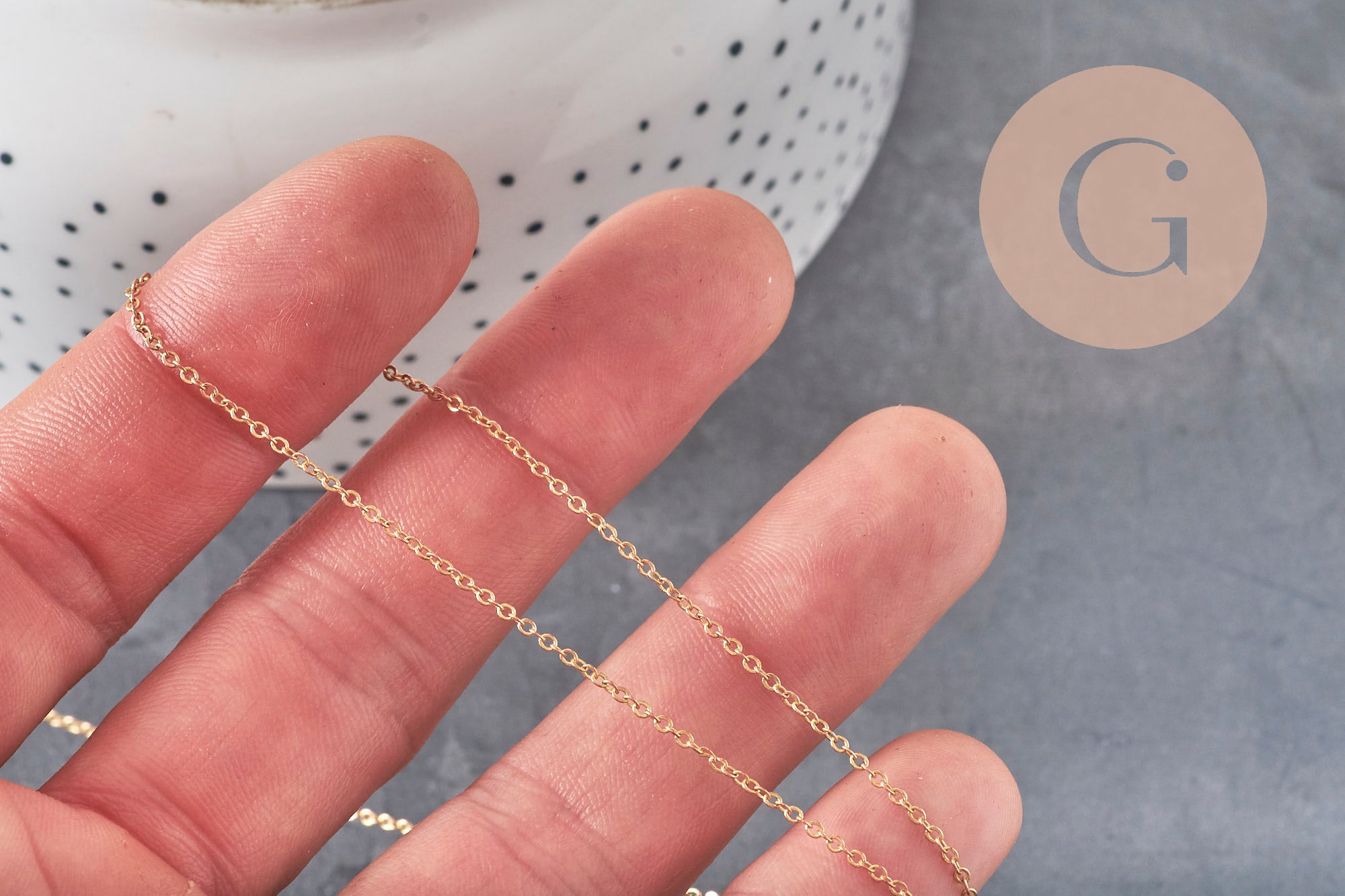 Cadena forzada de latón crudo 1mm, x5 metros (G11225) VÁLIDO