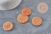 Colgante de mimbre trenzado natural, cuenta de madera, cuenta de mimbre, creación de joyas, cuentas geométricas, 30-40 mm, X2 G2575
