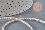 Cordón satinado trenzado beige 3 mm, x1 metro (G2319)