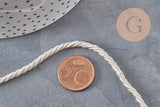 Cordón satinado trenzado beige 3 mm, x1 metro (G2319)