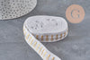 White and gold pineapple elastic ribbon 16mm, x1/5/10 Meter (G2155)