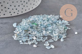 Aquamarine natural unpolished undrilled chip beads 2-12mm, x20g