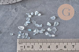 Aquamarine natural unpolished undrilled chip beads 2-12mm, x20g