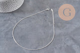 Collar cadena forzada acero inoxidable plateado 1.5mm/40cm, x1 VÁLIDO