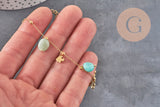 Kit Pulsera DIY Amazonita natural acero inoxidable 304 dorado IP, x1 VÁLIDO