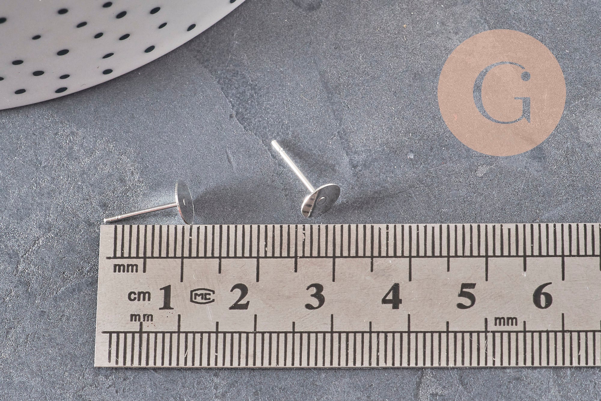 304 Stainless steel silver-plated 6mm stud earrings, x10 VALID