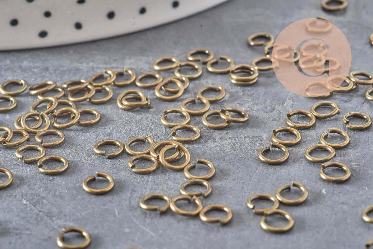 Anneaux de jonction laiton bronze 5mm/0.8mm, x5 grammes (G11353)