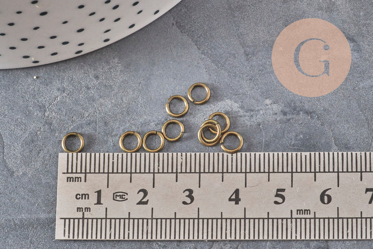 Anneaux de jonction laiton bronze 5mm/0.8mm, x5 grammes (G11353)