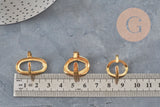 FOTOS A REPETIR, TOMAR VARIACIÓN Anillo ovalado de acero inoxidable 304 chapado en oro IP Talla 57, x1 (G11154) VÁLIDO