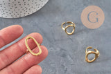 FOTOS A REPETIR, TOMAR VARIACIÓN Anillo ovalado de acero inoxidable 304 chapado en oro IP Talla 57, x1 (G11154) VÁLIDO