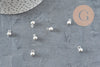 Goutte de finition acier inoxydable argenté 10x6mm, x10 VALIDE-Breloques et pendentifs-Gingerlily Perles