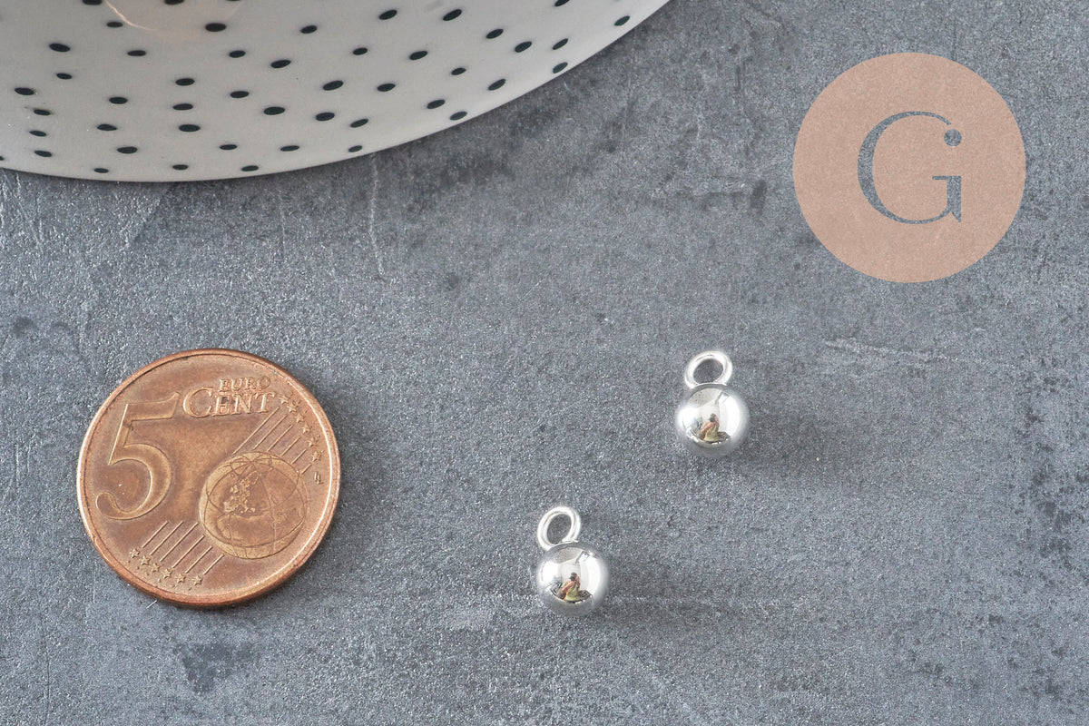 Goutte de finition acier inoxydable argenté 10x6mm, x10 VALIDE-Breloques et pendentifs-Gingerlily Perles