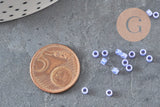 Perles rocaille tube verre bleu transparent 2.5mm, x1 sachet de 8g (G11401)-Perles-Gingerlily Perles