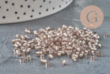 Perles tube verre marron glacé Silver Lined 2,5mm, x1 sachet de 8g (G11402)-Perles-Gingerlily Perles