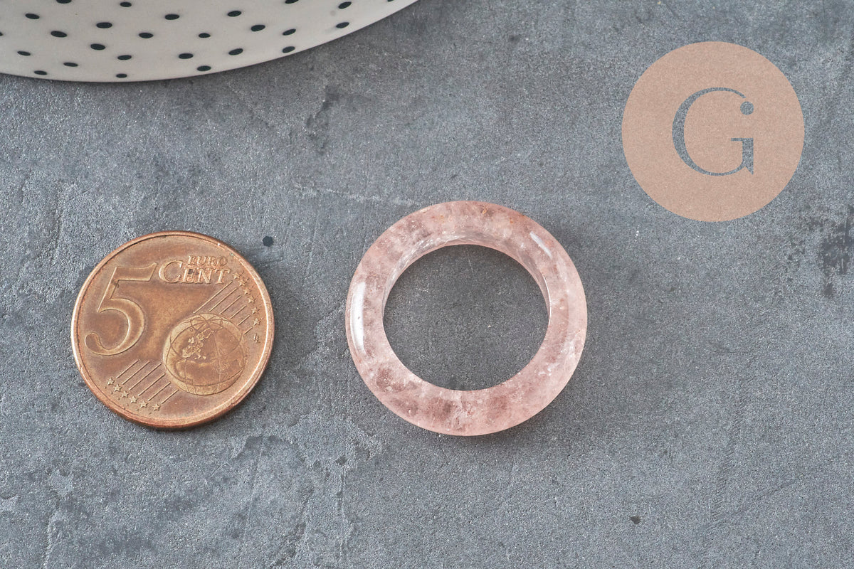 Bague quartz fraise naturel 17-20mm, x1 (G11409)