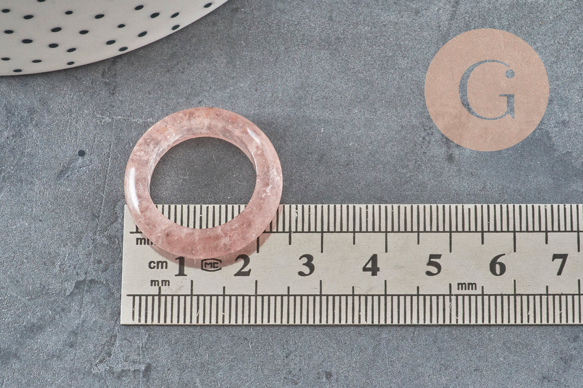 Bague quartz fraise naturel 17-20mm, x1 (G11409)