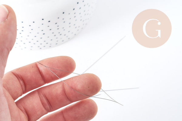 Aiguille de perlage en Acier inoxydable grand oeil 75x0.3mm, x1 (G4881)