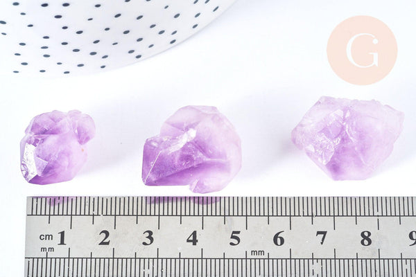 Améthyste naturelle brute 15-29mm pierre semi-précieuse, x1 (G6841)