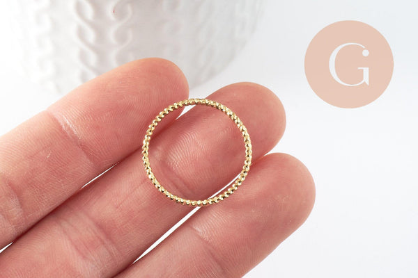 Anneau torsadé ouvert laiton brut 23mm, x5 (G9435)