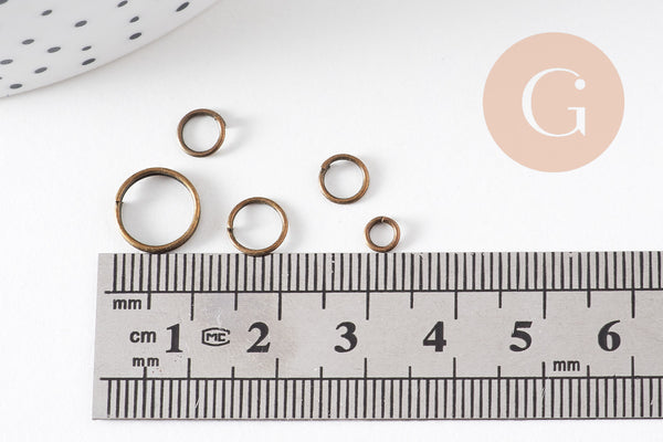 Anneaux bronze tailles différentes x10 grammes (G5148)