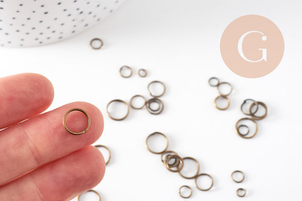Anneaux bronze tailles différentes x10 grammes (G5148)