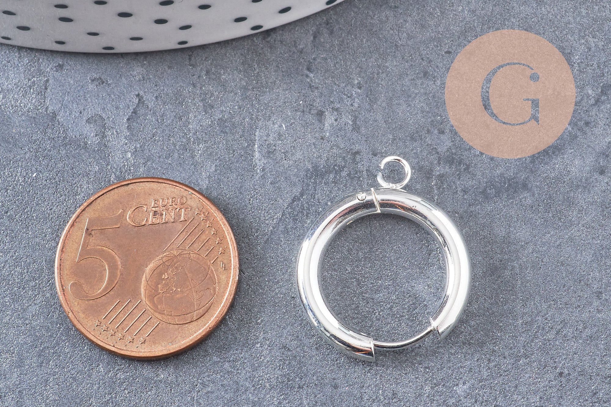 Anneaux créoles +anneau en acier 201-316 inoxydable argenté 22mm, La paire (G10857)