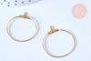 Anneaux créoles dorés 30x25mm, boucles oreilles, x10 (G6787)