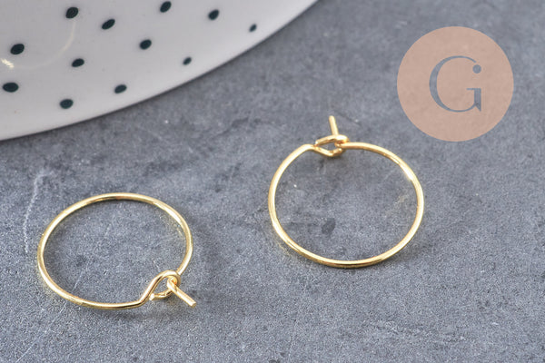 Anneaux créoles laiton doré 17mm, x20 (G1756)