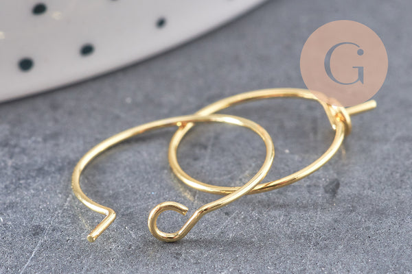 Anneaux créoles laiton doré 17mm, x20 (G1756)